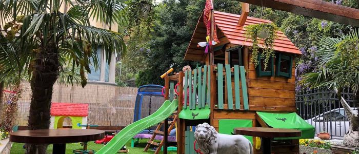 Al Cavaliere - italská restaurace na ostrově Lido u Benátek s hřištěm