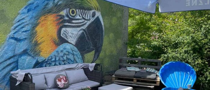 Konkáva zahrádka Řež vnější posezení u hřiště