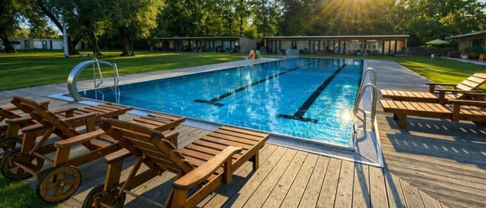 Resort Stromovka v Českých Budějovicích s bazénem, brouzdalištěm a venkovním hřištěm